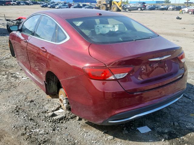 1C3CCCAB2FN616885 - 2015 CHRYSLER 200 LIMITE BURGUNDY photo 3