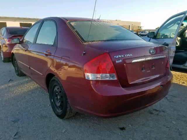 KNAFE121675429984 - 2007 KIA SPECTRA EX MAROON photo 3