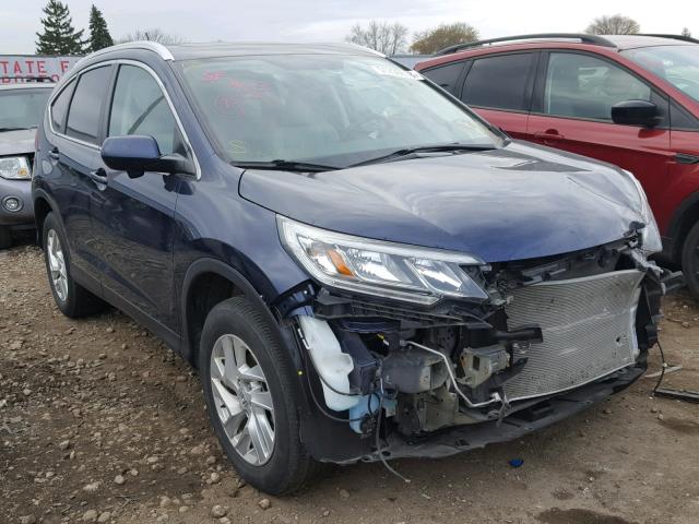 5J6RM4H74FL076620 - 2015 HONDA CR-V EXL BLUE photo 1