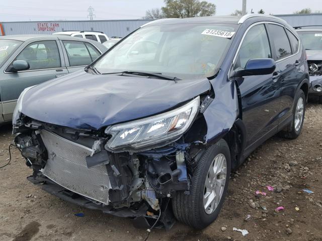 5J6RM4H74FL076620 - 2015 HONDA CR-V EXL BLUE photo 2