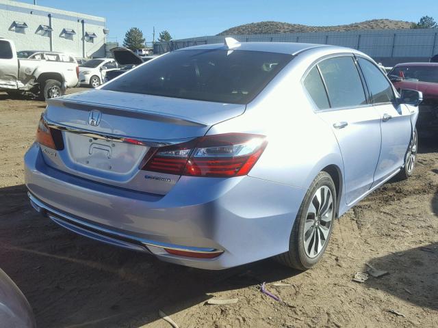 JHMCR6F58HC020465 - 2017 HONDA ACCORD HYB BLUE photo 4