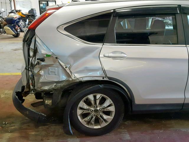 2HKRM4H79CH615495 - 2012 HONDA CR-V EXL SILVER photo 9