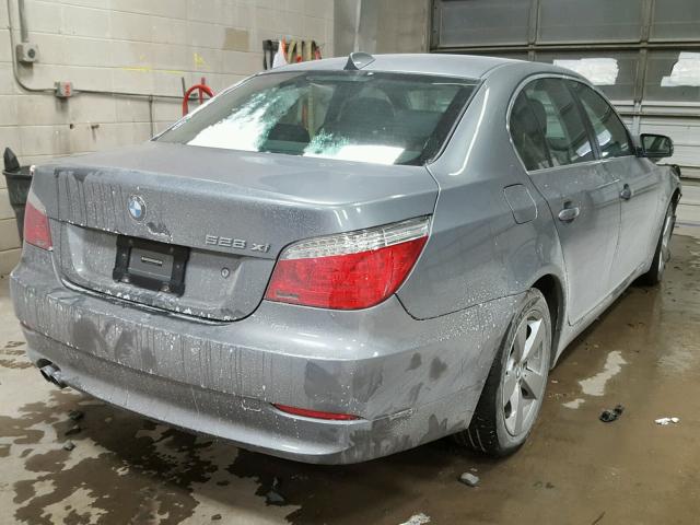 WBANV13528CZ53708 - 2008 BMW 528 XI GRAY photo 4