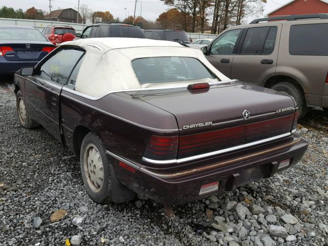 1C3XJ45KXMG114862 - 1991 CHRYSLER LEBARON GRAY photo 3