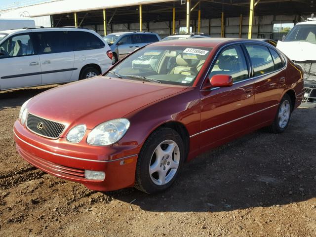 JT8BD68S8X0066486 - 1999 LEXUS GS 300 RED photo 2