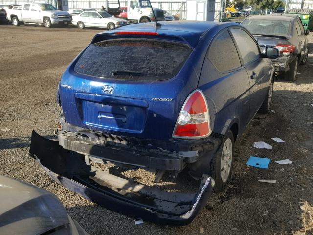 KMHCM3AC1AU162771 - 2010 HYUNDAI ACCENT BLU BLUE photo 4