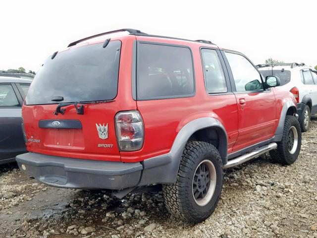 1FMYU24X4WUB64276 - 1998 FORD EXPLORER RED photo 4