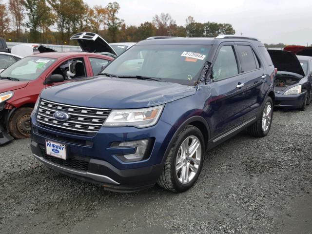 1FM5K7F89HGA73176 - 2017 FORD EXPLORER L BLUE photo 2