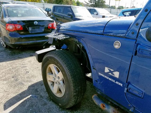 1J4FA24179L783345 - 2009 JEEP WRANGLER X BLUE photo 10