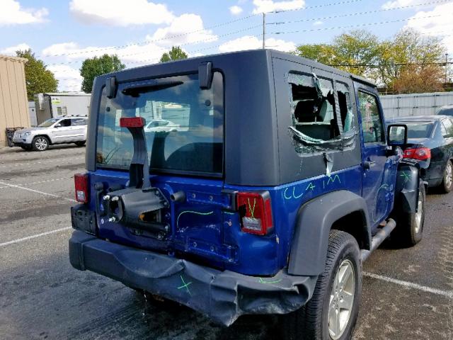 1J4FA24179L783345 - 2009 JEEP WRANGLER X BLUE photo 4