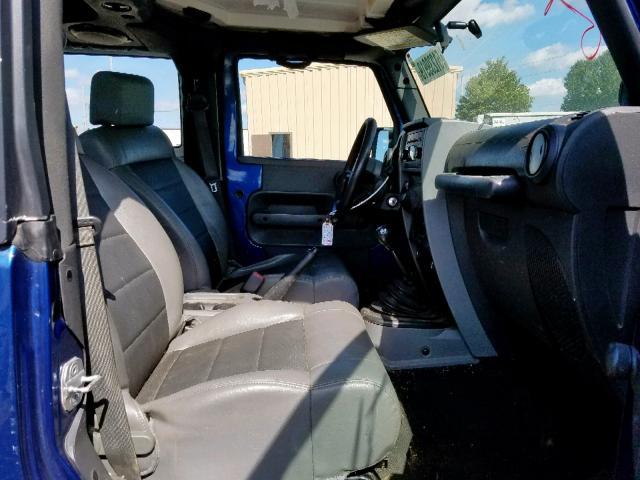 1J4FA24179L783345 - 2009 JEEP WRANGLER X BLUE photo 5