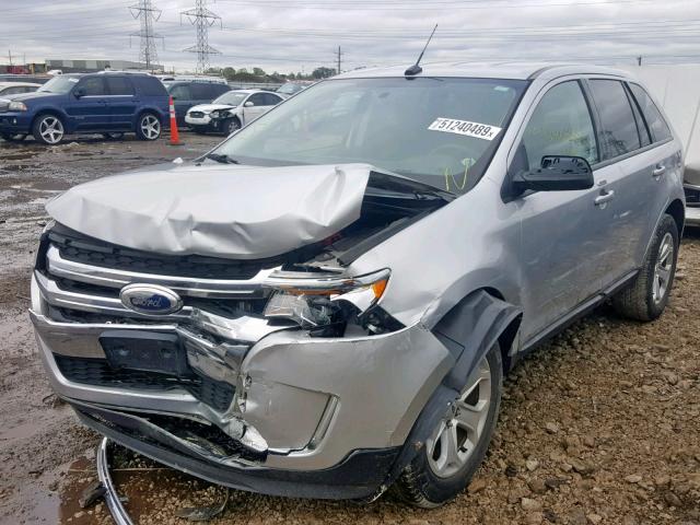 2FMDK4JC0CBA40444 - 2012 FORD EDGE SEL SILVER photo 2