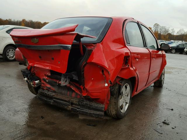 KL1TD5DE4BB140748 - 2011 CHEVROLET AVEO LS RED photo 4
