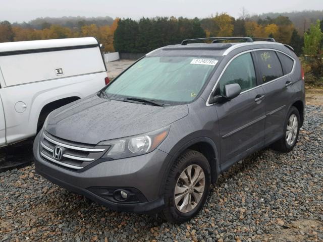 2HKRM4H79EH660276 - 2014 HONDA CR-V EXL GRAY photo 2