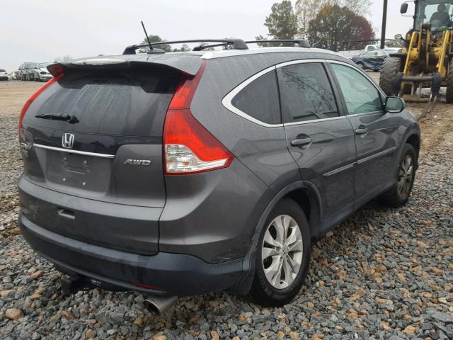 2HKRM4H79EH660276 - 2014 HONDA CR-V EXL GRAY photo 4