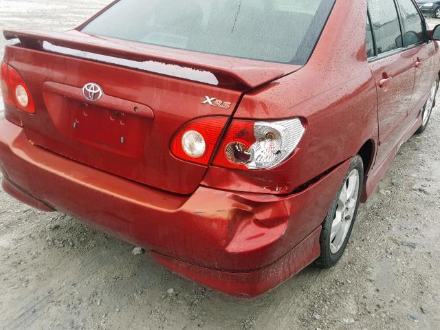 2T1BY32EX5C349059 - 2005 TOYOTA COROLLA XR RED photo 9