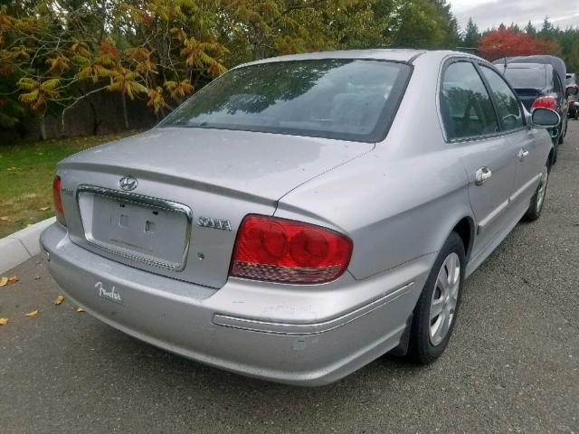 KMHWF25S52A614484 - 2002 HYUNDAI SONATA GL SILVER photo 4