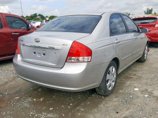 KNAFE121085515275 - 2008 KIA SPECTRA EX SILVER photo 4