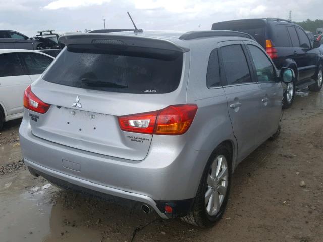 4A4AR4AU1FE039090 - 2015 MITSUBISHI OUTLANDER SILVER photo 4