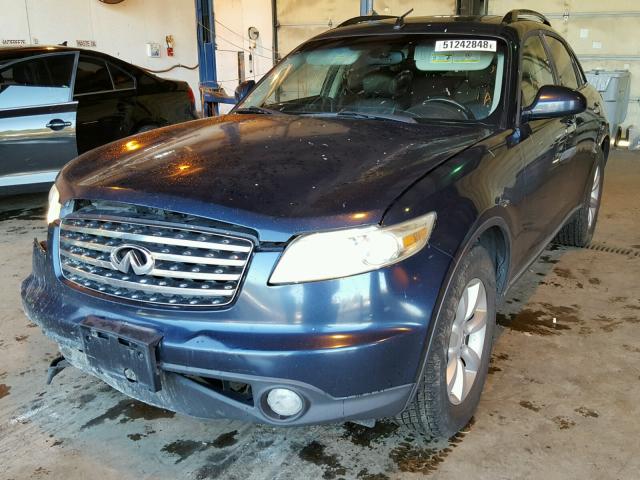 JNRAS08W75X220791 - 2005 INFINITI FX35 BLUE photo 2