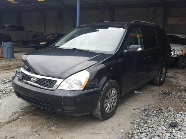 KNDMG4C76C6415015 - 2012 KIA SEDONA LX BLACK photo 2