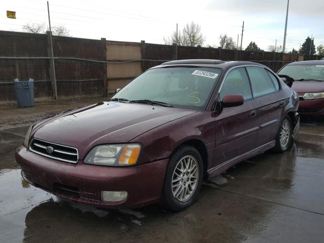 4S3BE645517201825 - 2001 SUBARU LEGACY GT MAROON photo 2