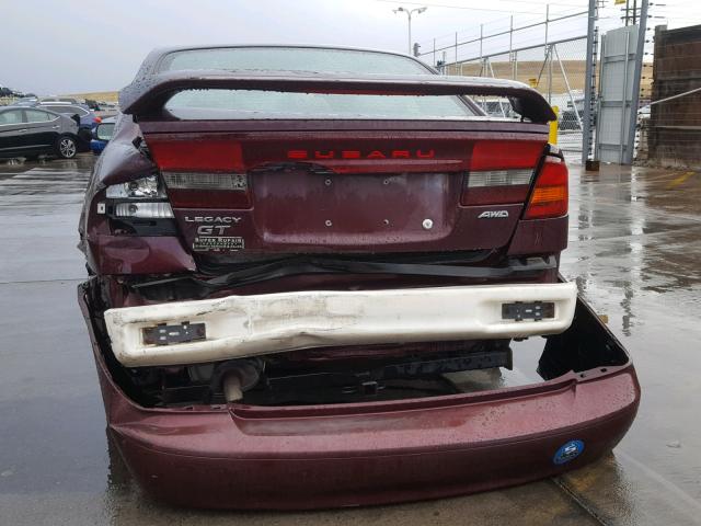 4S3BE645517201825 - 2001 SUBARU LEGACY GT MAROON photo 9