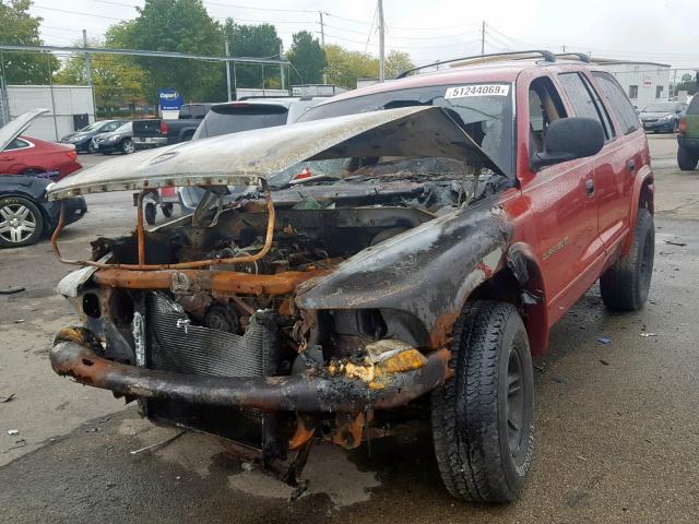 1B4HS28Z4YF184876 - 2000 DODGE DURANGO RED photo 2