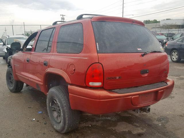 1B4HS28Z4YF184876 - 2000 DODGE DURANGO RED photo 3