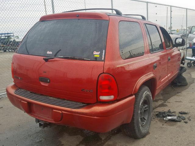 1B4HS28Z4YF184876 - 2000 DODGE DURANGO RED photo 4