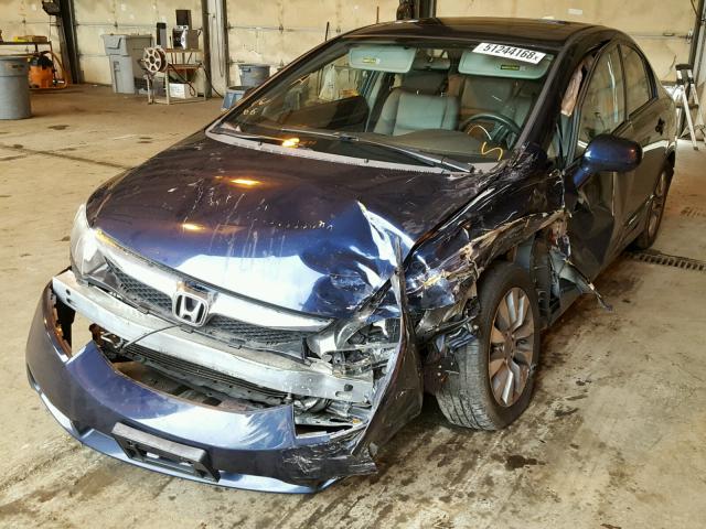 19XFA16989E036462 - 2009 HONDA CIVIC EXL BLUE photo 2