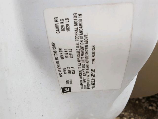 1G1NE52J916261323 - 2001 CHEVROLET MALIBU LS თეთრი ფოტო 10