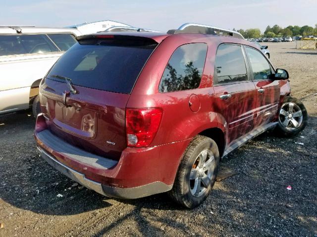 2CKDL43F386280038 - 2008 PONTIAC TORRENT MAROON photo 4