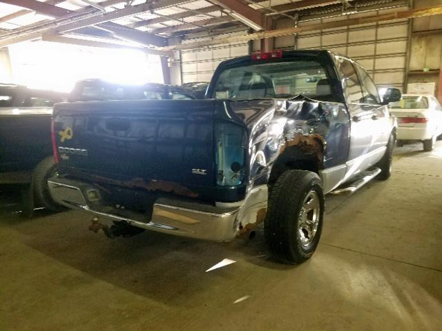 1D7HA18D03S370778 - 2003 DODGE RAM 1500 S BLUE photo 4