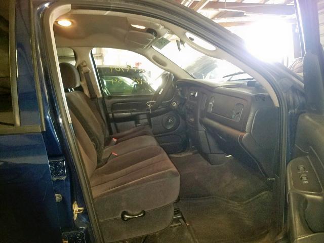 1D7HA18D03S370778 - 2003 DODGE RAM 1500 S BLUE photo 5