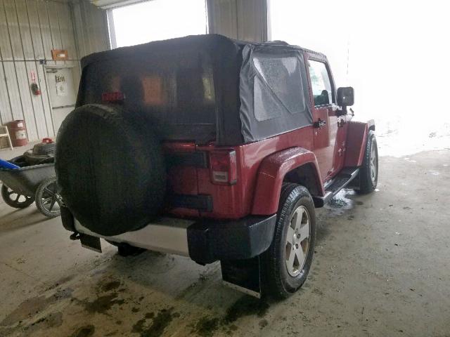 1J4AA5D11BL576693 - 2011 JEEP WRANGLER S BURGUNDY photo 4