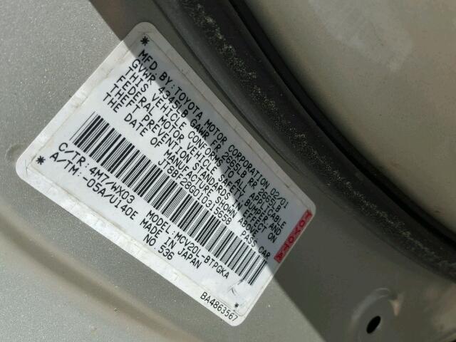 JT8BF28G010315658 - 2001 LEXUS ES 300 SILVER photo 10