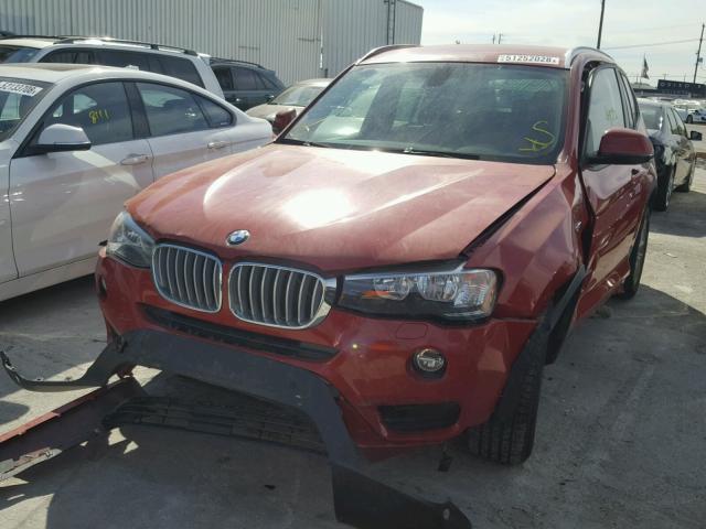 5UXWZ7C33H0V88551 - 2017 BMW X3 SDRIVE2 RED photo 2