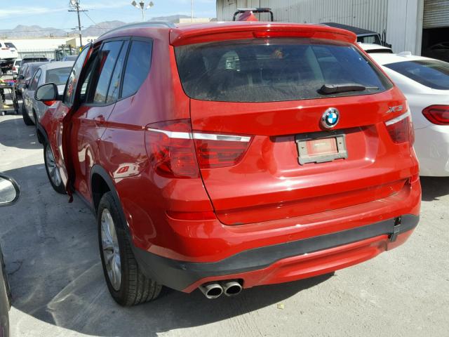 5UXWZ7C33H0V88551 - 2017 BMW X3 SDRIVE2 RED photo 3