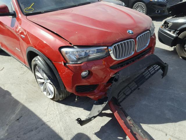 5UXWZ7C33H0V88551 - 2017 BMW X3 SDRIVE2 RED photo 9