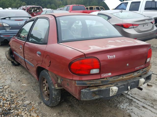 2C1MR5290T6782759 - 1996 GEO METRO BASE BURGUNDY photo 3