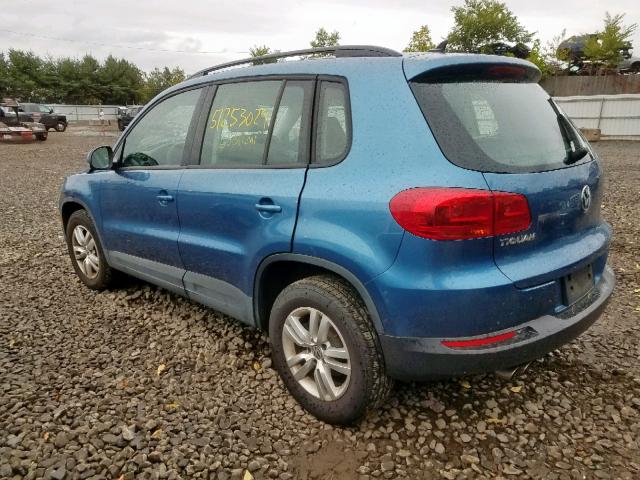 WVGBV7AX1HK020719 - 2017 VOLKSWAGEN TIGUAN S BLUE photo 3