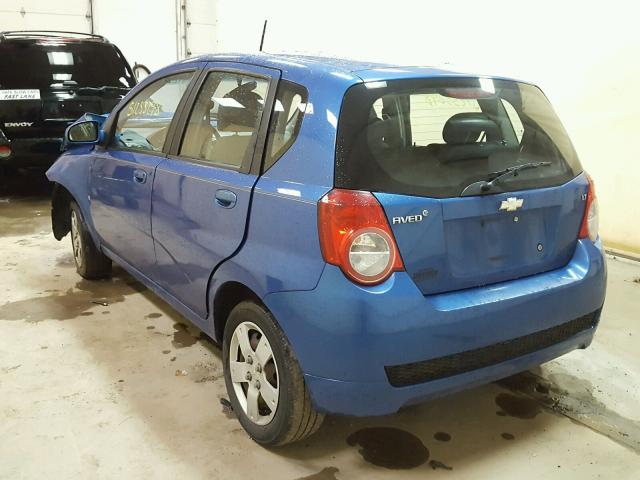 KL1TD66E59B302111 - 2009 CHEVROLET AVEO LS BLUE photo 3