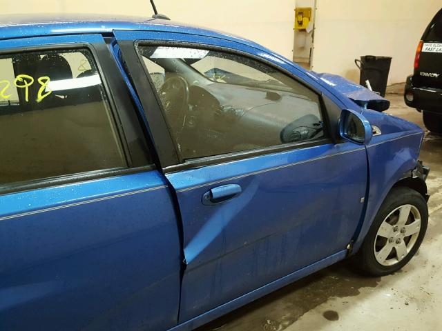 KL1TD66E59B302111 - 2009 CHEVROLET AVEO LS BLUE photo 9