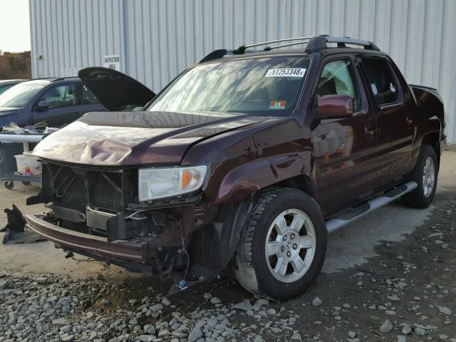 2HJYK16489H501543 - 2009 HONDA RIDGELINE BURGUNDY photo 2