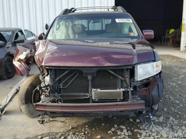 2HJYK16489H501543 - 2009 HONDA RIDGELINE BURGUNDY photo 9