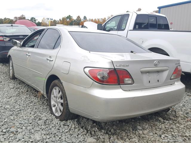 JTHBF30G130119121 - 2003 LEXUS ES 300 SILVER photo 3