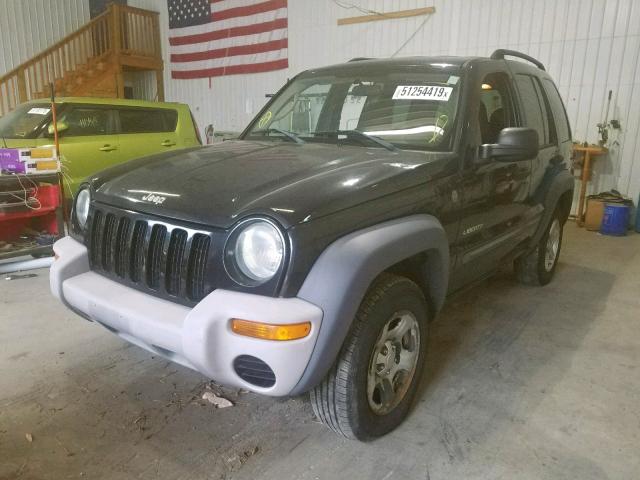 1J4GL48K44W189770 - 2004 JEEP LIBERTY SP BLACK photo 2