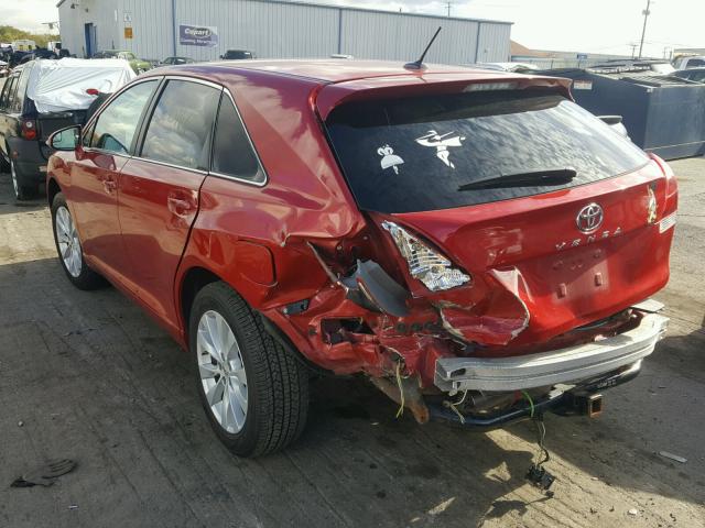 4T3ZA3BB5DU074343 - 2013 TOYOTA VENZA LE RED photo 3