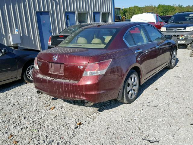 1HGCP36898A008306 - 2008 HONDA ACCORD EXL MAROON photo 4